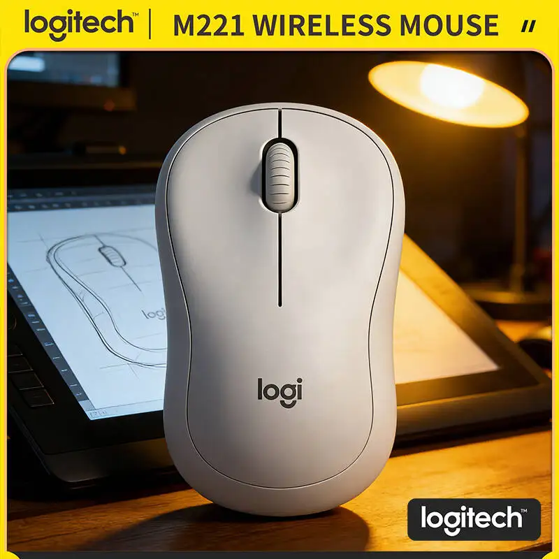 Logitech M221 Silent Wireless Mouse - USB Receiver Included, 1000 DPI, 18-Month Battery, Perfect for Desktop Laptop Office Use