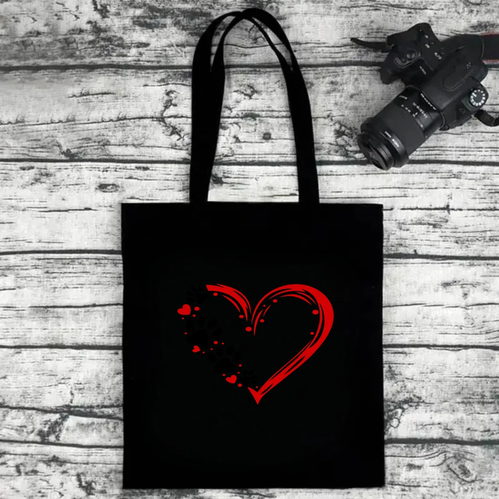 Red Heart with Paw Prints Canvas Tote Bag, Cute Animal Print Shoulder Bag for Pet Lovers and Animal Advocates
Red Heart with Paw Prints Canvas Tote Bag, Cute Animal Print Shoulder Bag for Pet Lovers and Animal Advocates