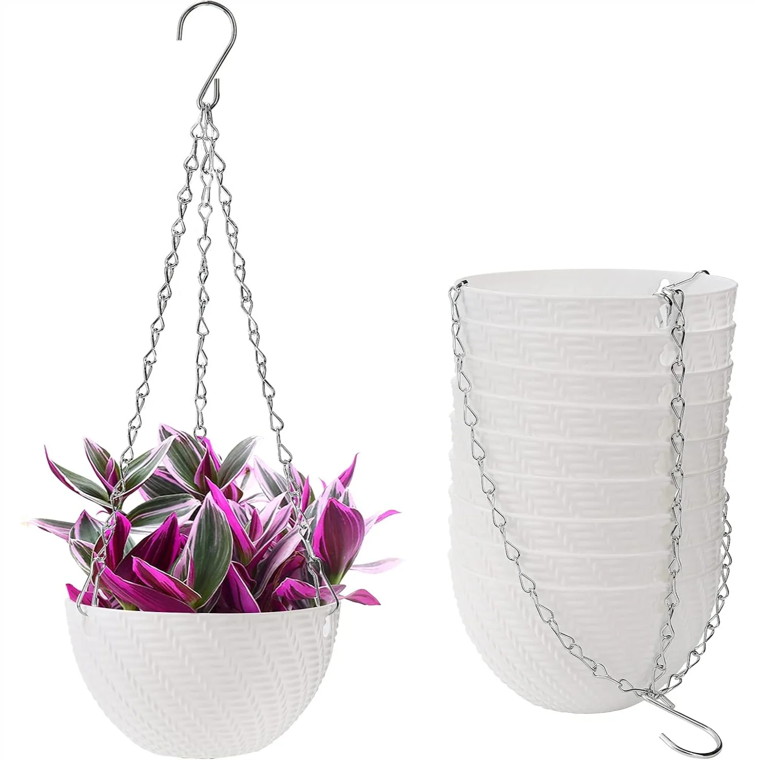 10 Pack 6 Inch Self-Watering Hanging Planters with Chains for Indoor Outdoor Garden Succulent Pots
10 Pack 6 Inch Self-Watering Hanging Planters with Chains for Indoor Outdoor Garden Succulent Pots