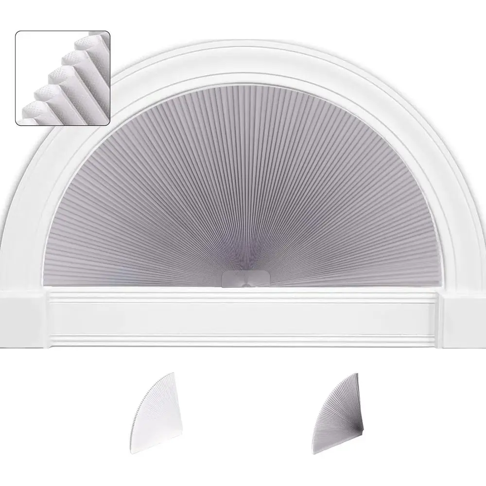 Radial 24'' Semicircle Pleated Fabric Blinds, Easy Install, 2-Pack
Radial 24'' Semicircle Pleated Fabric Blinds, Easy Install, 2-Pack