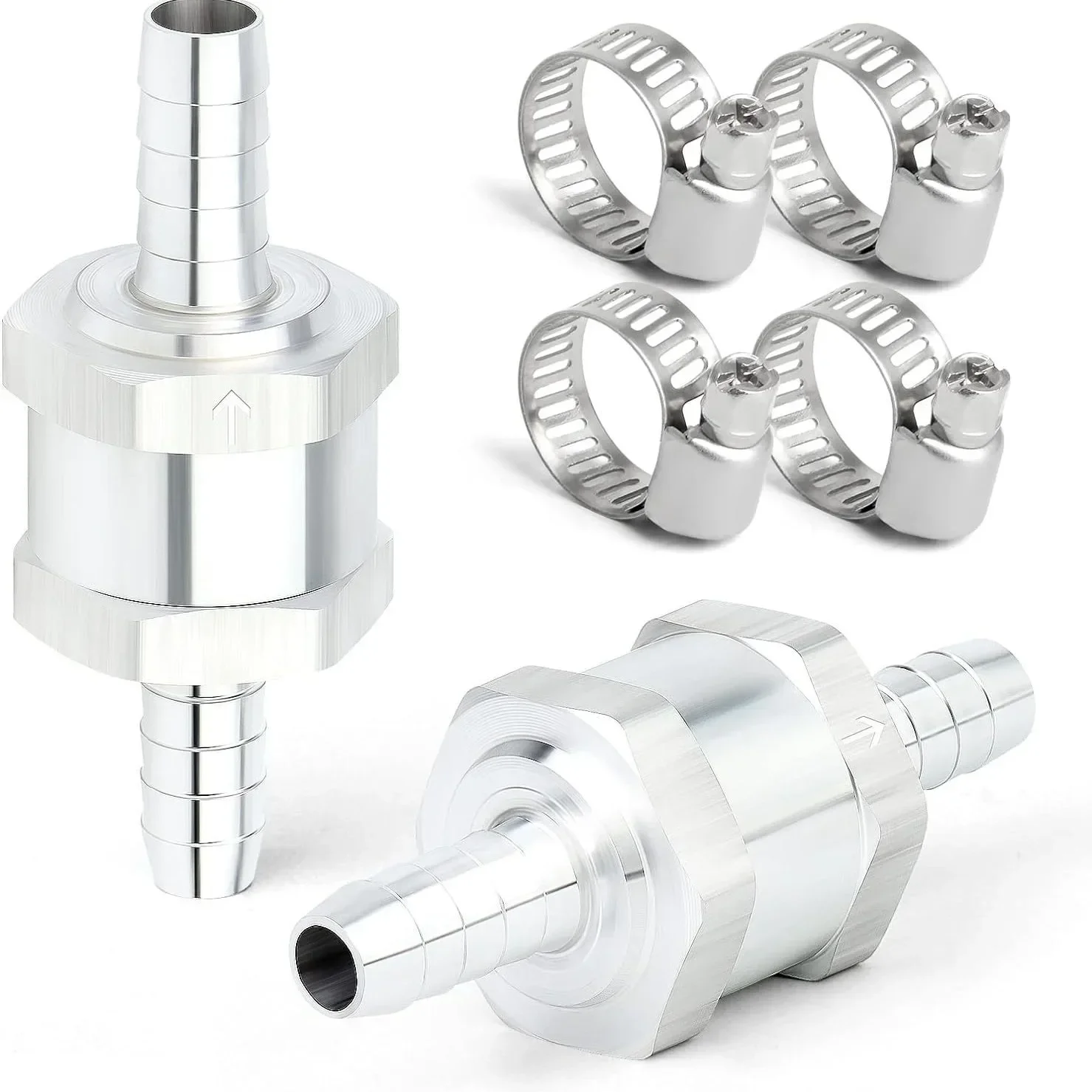 Aluminum Alloy One Way Check Valve For Car Fuel Gasoline Diesel Liquid With Clamps 6MM 8MM 10MM 12MM
Aluminum Alloy One Way Check Valve For Car Fuel Gasoline Diesel Liquid With Clamps 6MM 8MM 10MM 12MM