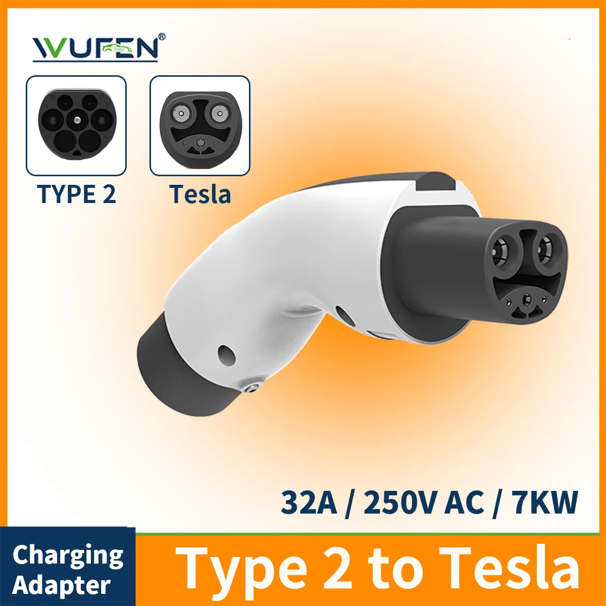 WUFEN для адаптера Tesla Type2 к NACS EV 7 кВт адаптер переменного тока Type2 к Tesla подходит для модели 3/X/Y адаптер IEC 62196-2, поддержка зарядного устройства Type2 
WUFEN для адаптера Tesla Type2 к NACS EV 7 кВт адаптер переменного тока Type2 к Tesla подходит для модели 3/X/Y адаптер IEC 62196-2, поддержка зарядного устройства Type2