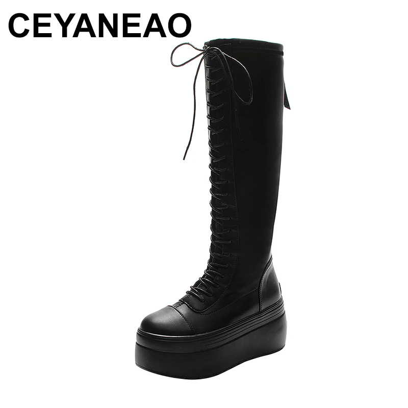 8cm New Retro Genuine Leather Synthetic Platform Wedge British Knee High Boots ZIP Winter Women Ladies Non Slippery Shoes
8cm New Retro Genuine Leather Synthetic Platform Wedge British Knee High Boots ZIP Winter Women Ladies Non Slippery Shoes
