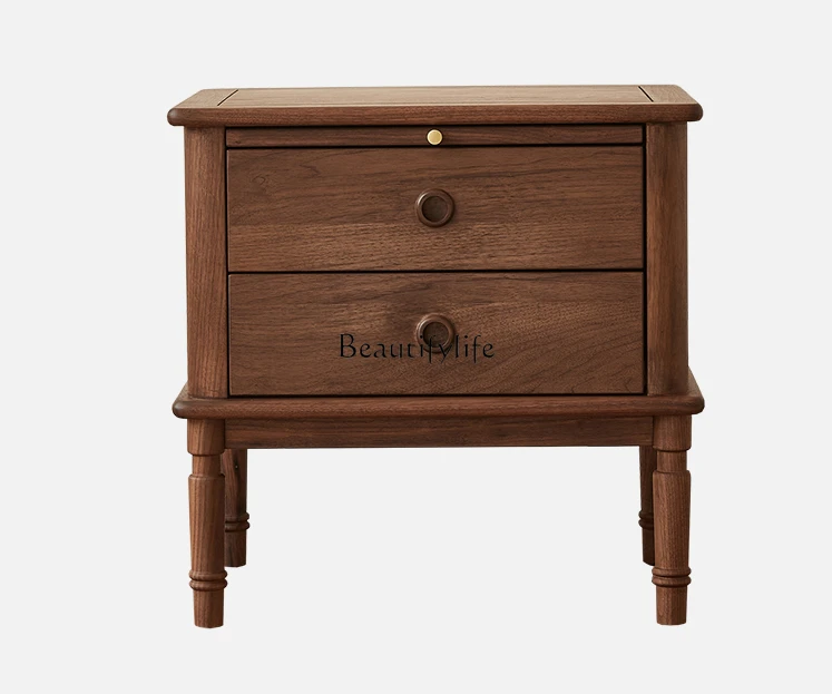 Black Walnut Wooden Bedside Table Vintage Solid Wood Storage Storage Bed Side Cabinet
Black Walnut Wooden Bedside Table Vintage Solid Wood Storage Storage Bed Side Cabinet