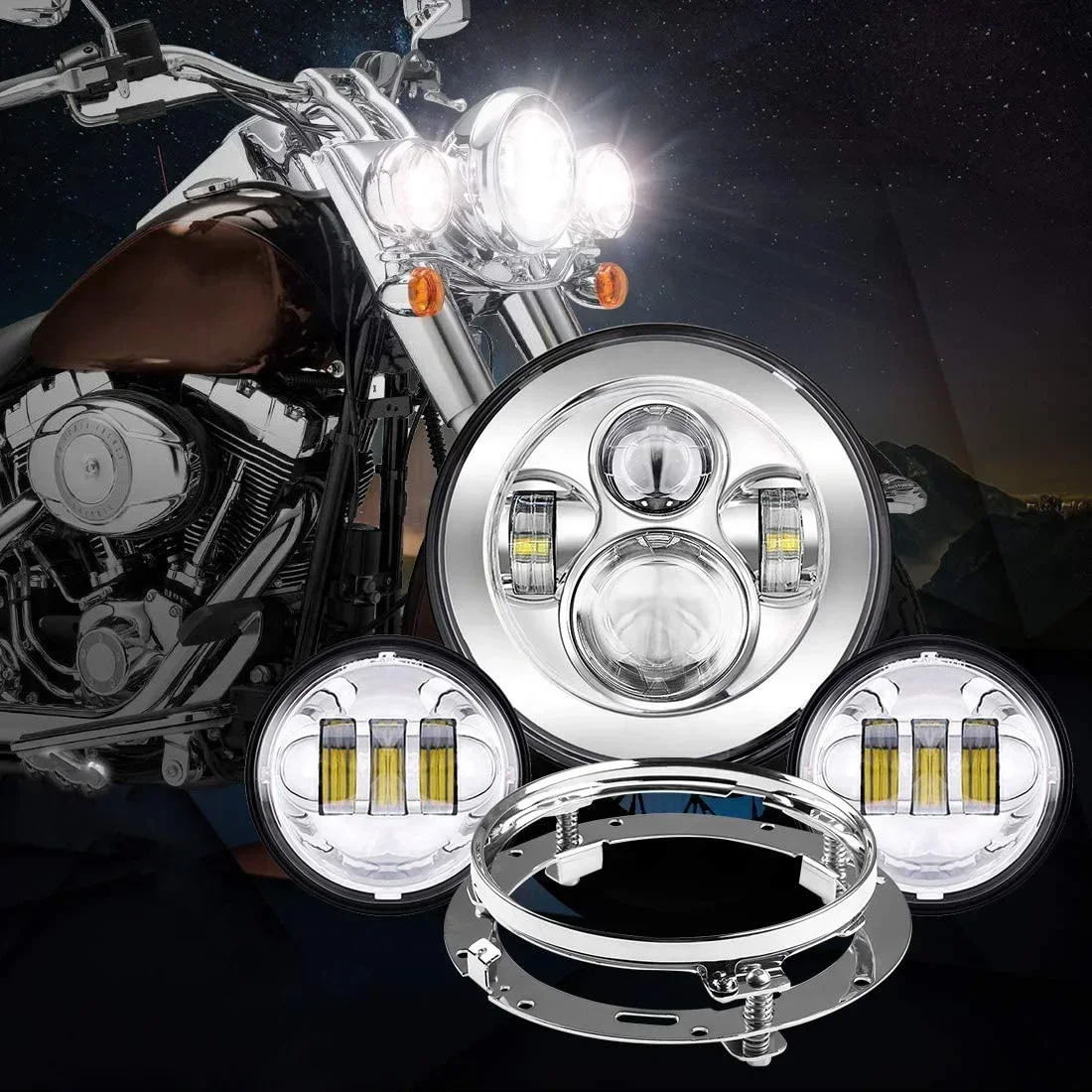 Wholesale Motorcycle Lighting System Kits 7"Led Headlight 4.5" Fog Lamps for Davidson
Wholesale Motorcycle Lighting System Kits 7"Led Headlight 4.5" Fog Lamps for Davidson