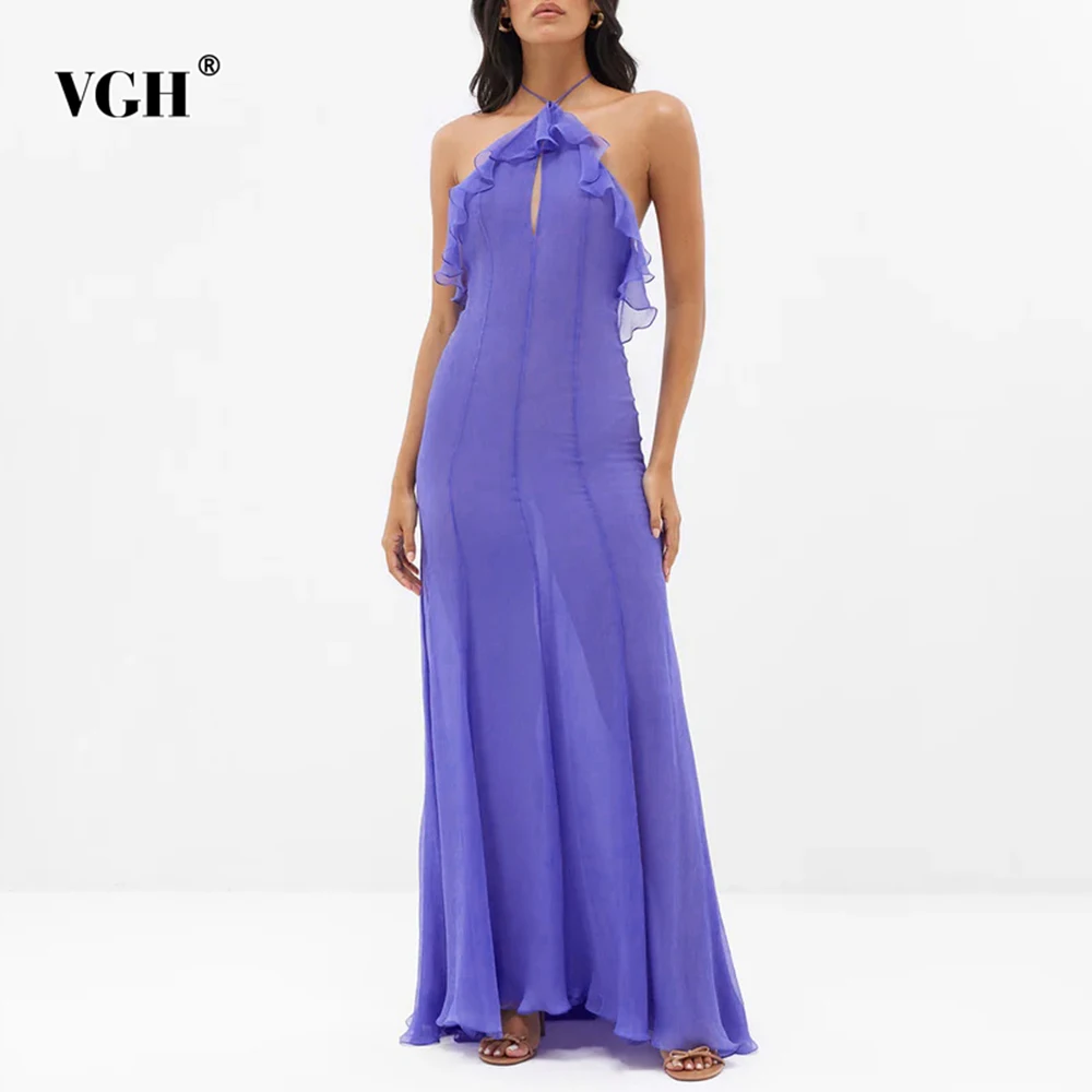 VGH Bohemian Spliced Hollow Out Maxi Dresses for Women Halter Sleeveless High Waist Patchwork Ruffles Tempreament Dress Female
VGH Bohemian Spliced Hollow Out Maxi Dresses for Women Halter Sleeveless High Waist Patchwork Ruffles Tempreament Dress Female