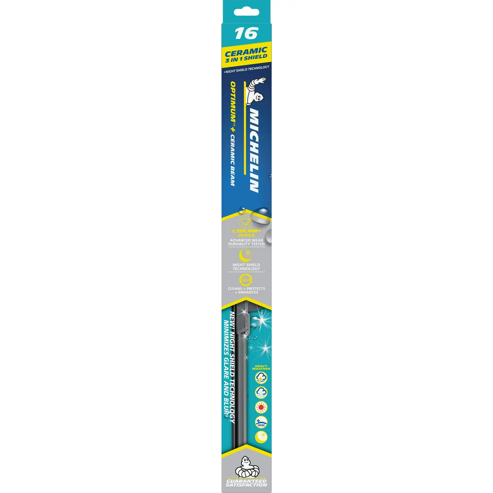 MICHELIN® Optimum+ 16" Ceramic Beam with Night Shield Technology Windshield Wiper Blade
MICHELIN® Optimum+ 16" Ceramic Beam with Night Shield Technology Windshield Wiper Blade