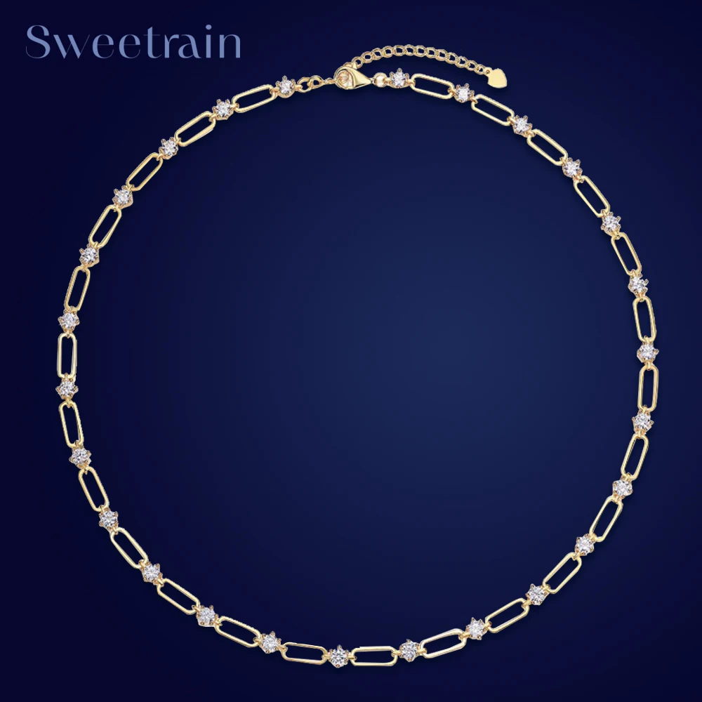 Sweetrain GRA Certified 4mm Moissanite Necklace for Women 925 Sterling Silver Diamond Necklaces Plated 18k Gold Fine Jewelry
Sweetrain GRA Certified 4mm Moissanite Necklace for Women 925 Sterling Silver Diamond Necklaces Plated 18k Gold Fine Jewelry