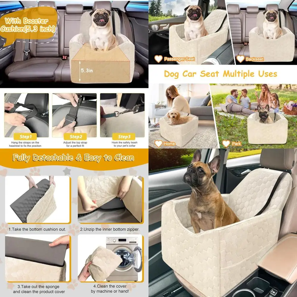 Portable Memory Foam Dog Booster Seat for Small/Medium Dogs, Washable Cover, Storage Pockets, Up to 35 lbs (White, Small)
Portable Memory Foam Dog Booster Seat for Small/Medium Dogs, Washable Cover, Storage Pockets, Up to 35 lbs (White, Small)