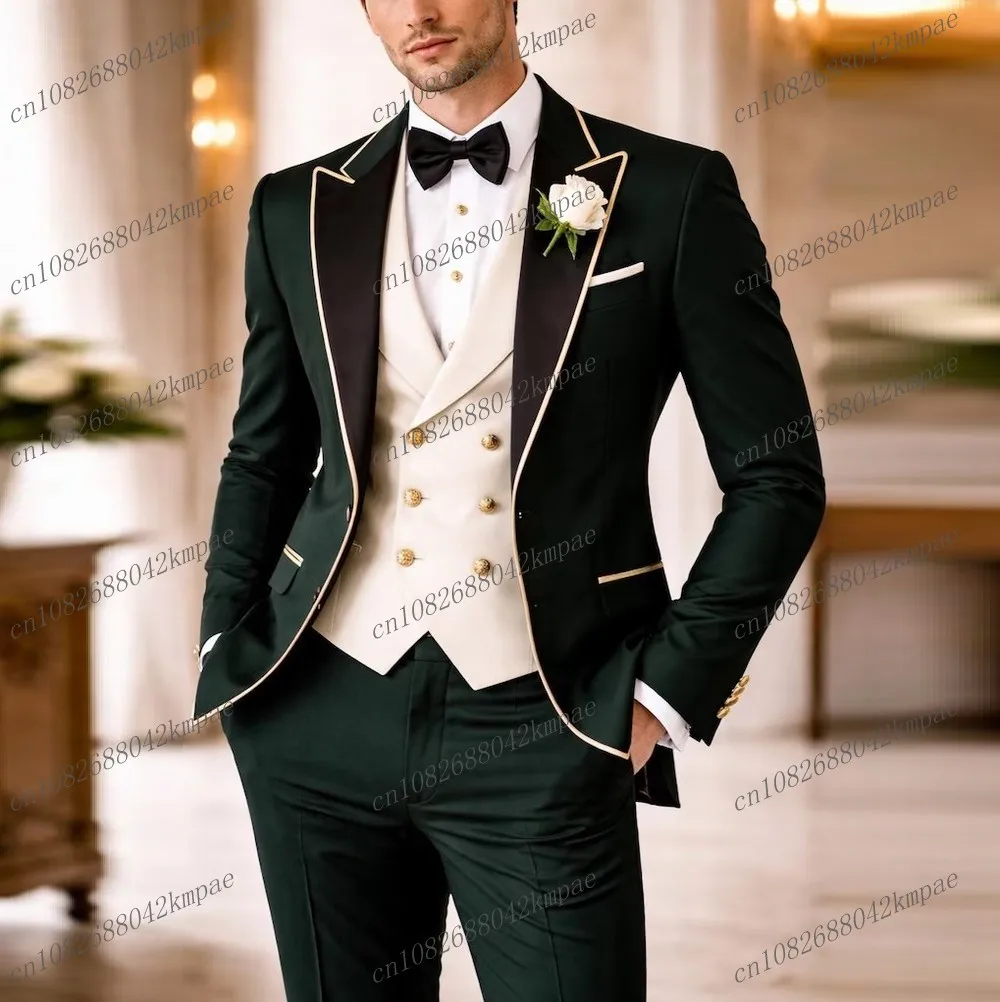 New Green Black White Formal Men Suit Groom Groomsman Wedding Party Prom Business Male Tuxedos 3 Piece Set Blazer Vest Pants
New Green Black White Formal Men Suit Groom Groomsman Wedding Party Prom Business Male Tuxedos 3 Piece Set Blazer Vest Pants