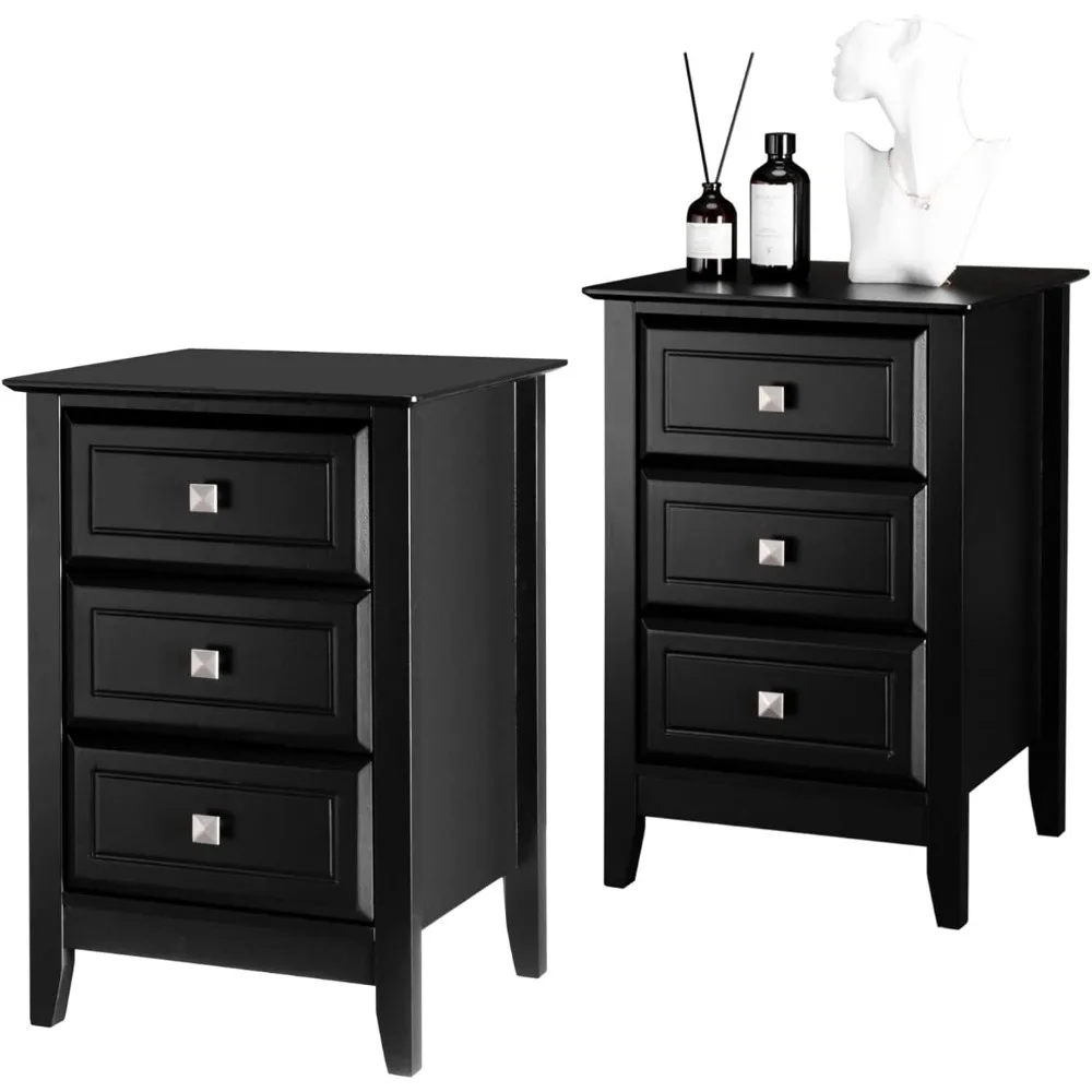 Upgraded 3 Drawers Night Stands for Bedrooms Set of 2, Wooden Black Nightstand Stylish, Modern Bed Side Table/Night Stand
Upgraded 3 Drawers Night Stands for Bedrooms Set of 2, Wooden Black Nightstand Stylish, Modern Bed Side Table/Night Stand