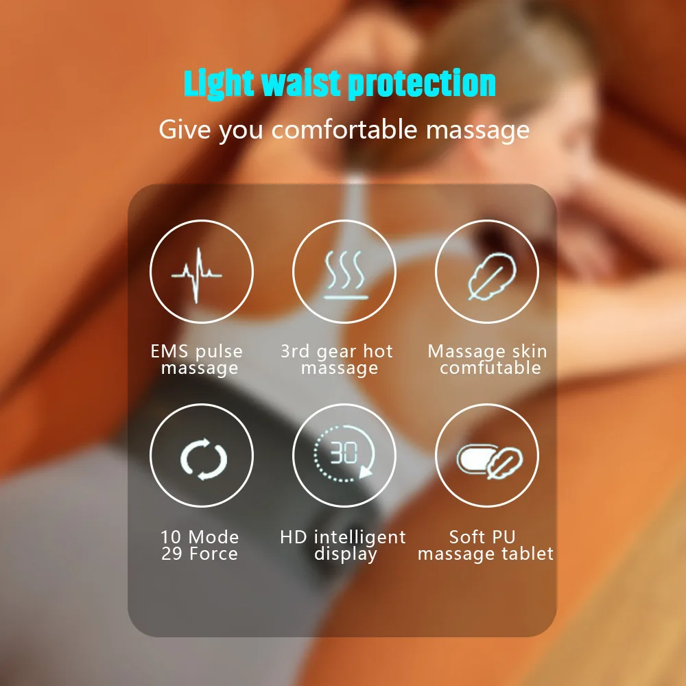 EMS Abdominal Massage Belt With 10 Mode And 3 Level Hot Compress, Electric Muscle Stimulator Toner For Fat Pushing Body Slimming
EMS Abdominal Massage Belt With 10 Mode And 3 Level Hot Compress, Electric Muscle Stimulator Toner For Fat Pushing Body Slimming