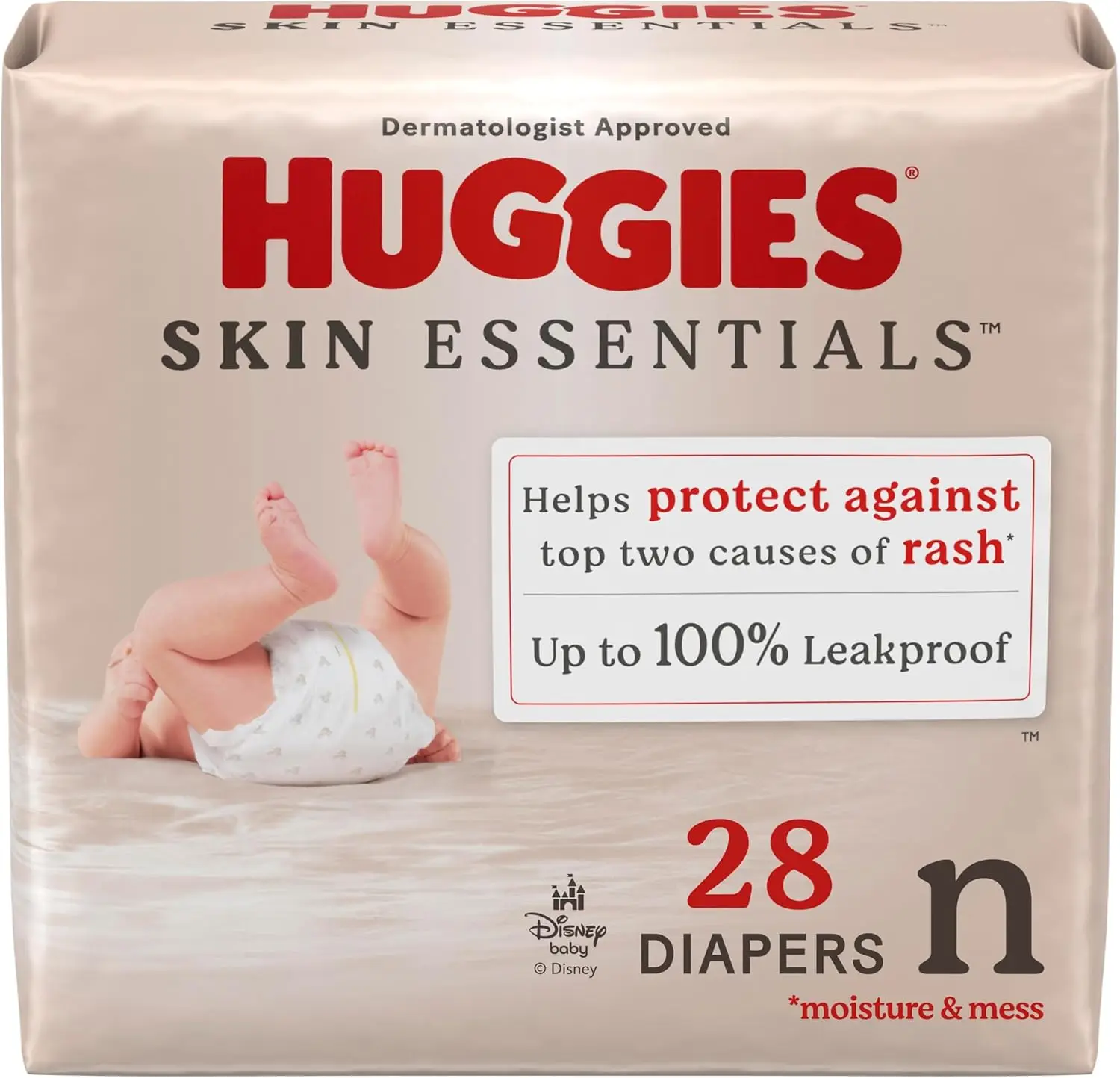 Huggies Size Newborn Diapers, Skin Essentials Baby Diapers, Size Newborn (6-9 lbs), 28 Count, Packaging May Vary
Huggies Size Newborn Diapers, Skin Essentials Baby Diapers, Size Newborn (6-9 lbs), 28 Count, Packaging May Vary