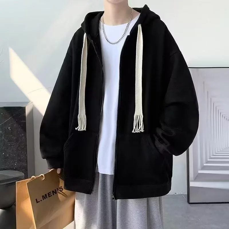 EBAIHUI Casual Men's Solid Color Hoodie Lazy Drawstring Design Male Cardigan Jacket Autumn Winter Loose Oversized Versatile Top
EBAIHUI Casual Men's Solid Color Hoodie Lazy Drawstring Design Male Cardigan Jacket Autumn Winter Loose Oversized Versatile Top