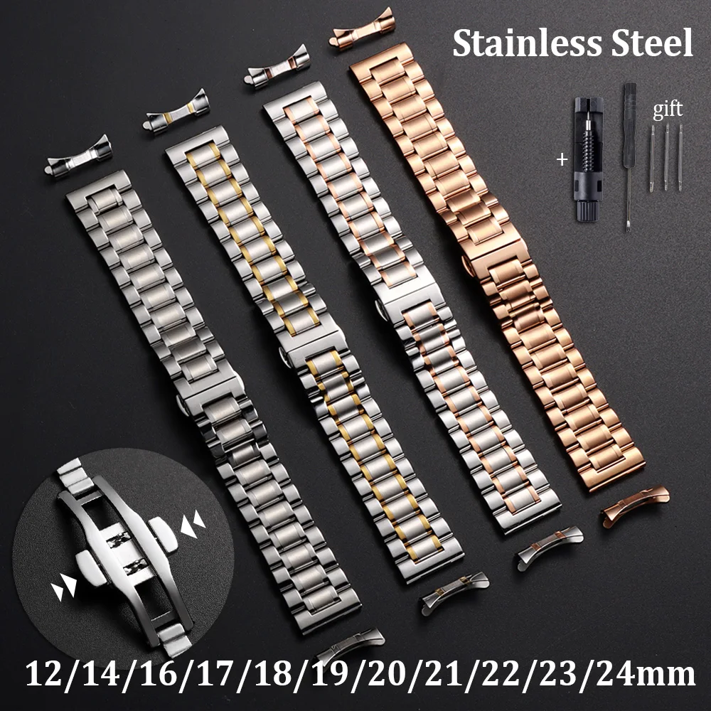 Stainless Steel Watch Strap for Longines for Tissot Curved End Bracelet Metal Wristband 12 14 16 17 18 19 21 22 23 24 20mm Band
Stainless Steel Watch Strap for Longines for Tissot Curved End Bracelet Metal Wristband 12 14 16 17 18 19 21 22 23 24 20mm Band