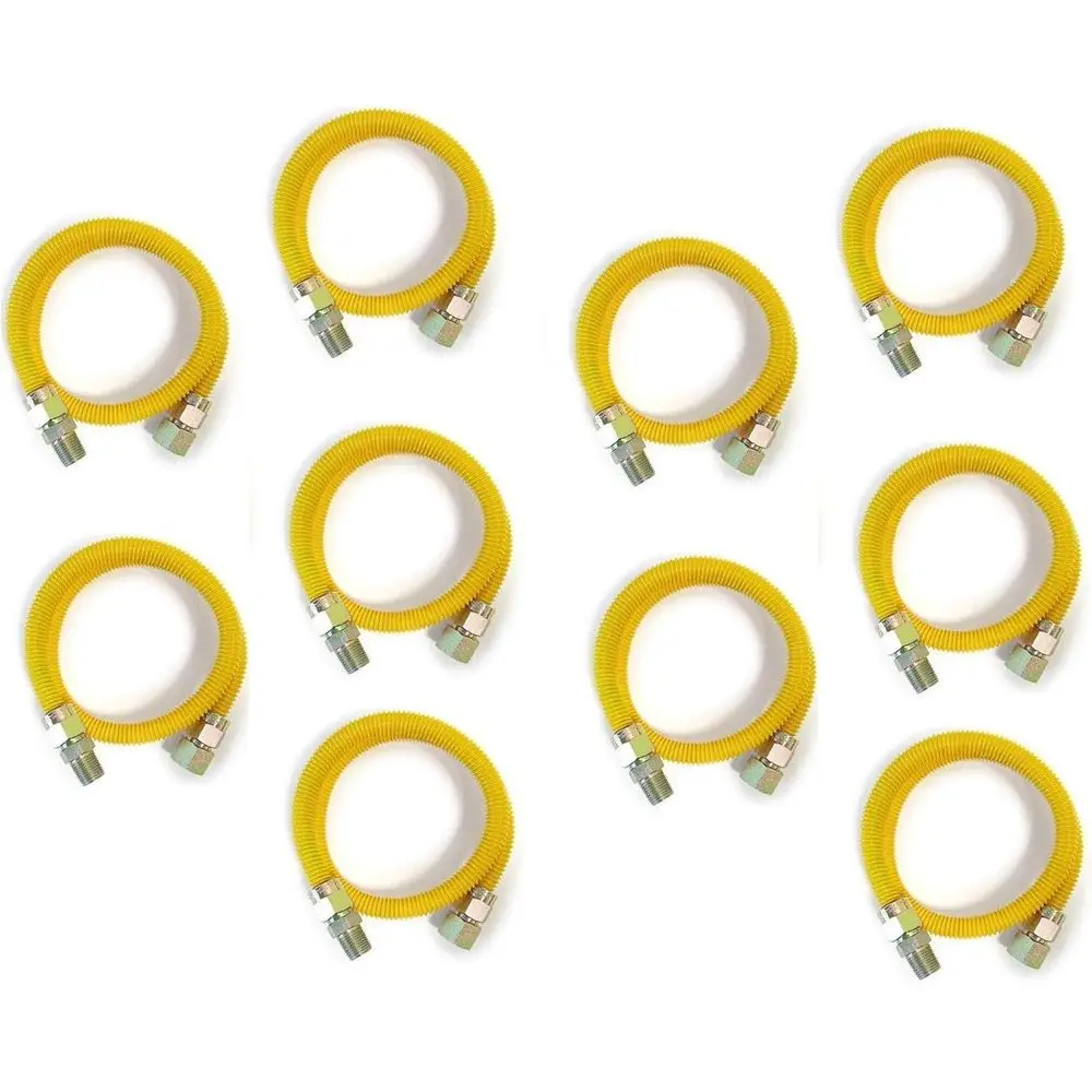 10ft 24 Gas Water Heater Flexible Line, Yellow Epoxy Coated, 3/4 MIP x 3/4 IP (1 OD), Full Flow, Suitable for High and Low Press
10ft 24 Gas Water Heater Flexible Line, Yellow Epoxy Coated, 3/4 MIP x 3/4 IP (1 OD), Full Flow, Suitable for High and Low Press