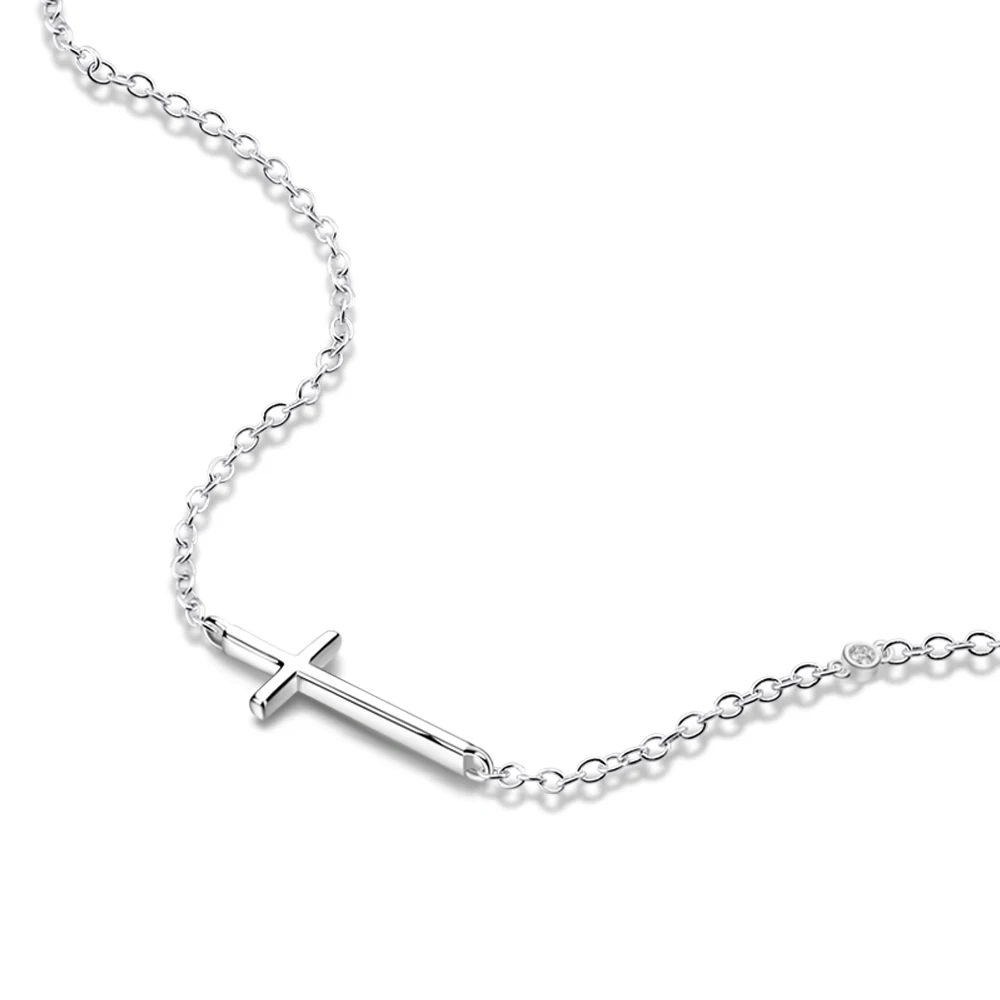 Fashionable 925 Silver Cross Necklace Shiny Charm Small Zircon Short Clavicle Rolo Chain Necklace & Pendants Love's Witness
Fashionable 925 Silver Cross Necklace Shiny Charm Small Zircon Short Clavicle Rolo Chain Necklace & Pendants Love's Witness