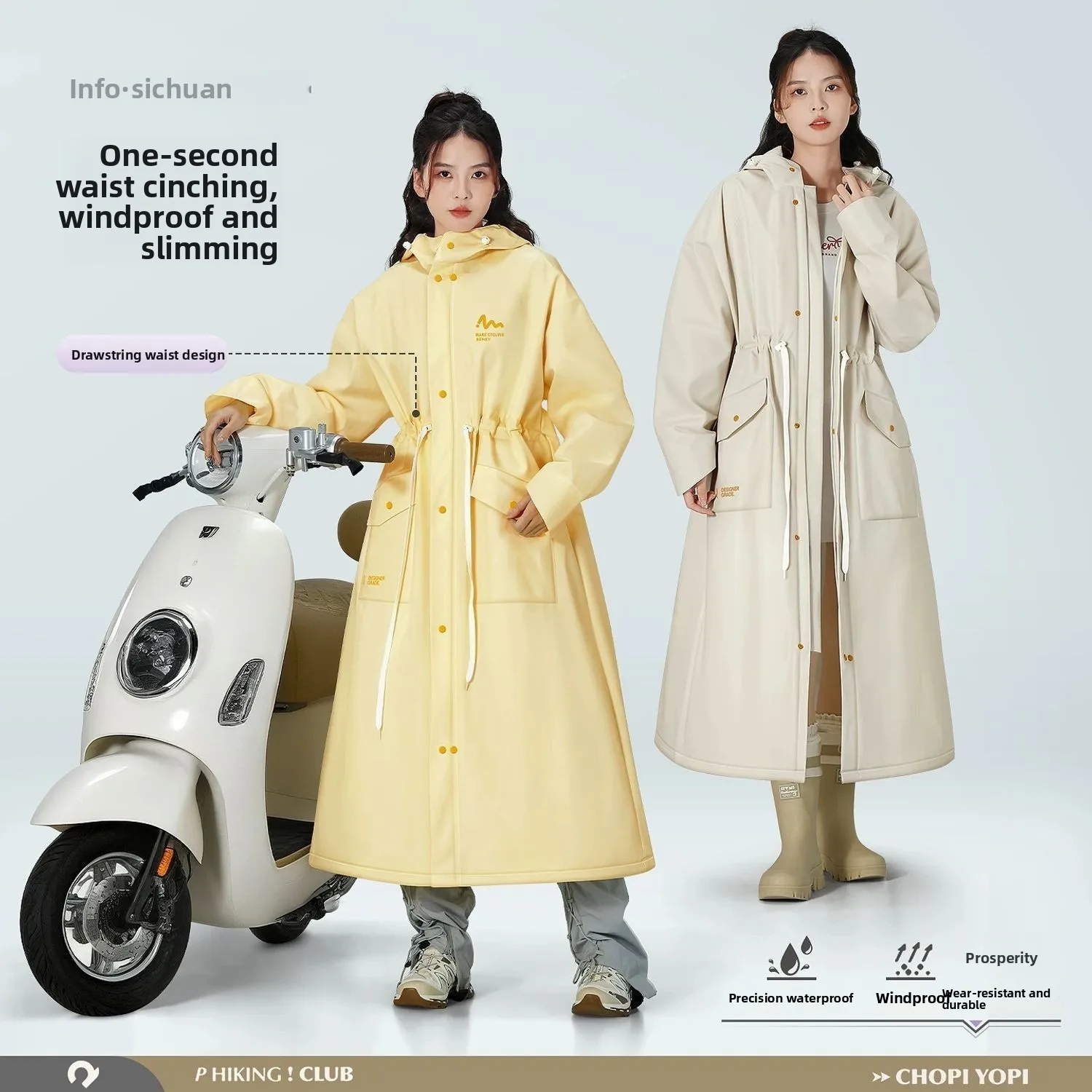 Women Waterproof Long Rain Poncho E-Scooter Thick Full Coverage Anti-Heavy Rain Adult Solo Outdoor Riding Use
Women Waterproof Long Rain Poncho E-Scooter Thick Full Coverage Anti-Heavy Rain Adult Solo Outdoor Riding Use