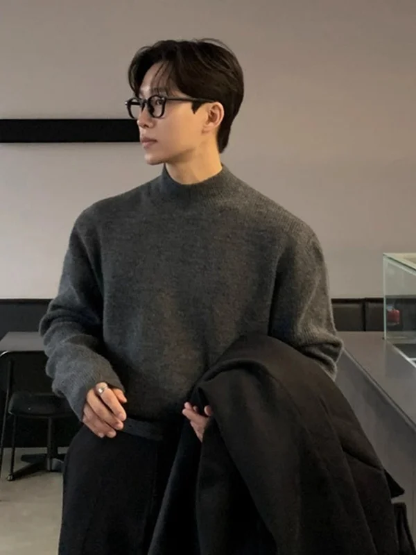 Deep ey f High Collar Men's Knitwear Autumn Winter Lazy Sle Base Layer irt Versatile Knitted Top for Young Men
Deep ey f High Collar Men's Knitwear Autumn Winter Lazy Sle Base Layer irt Versatile Knitted Top for Young Men