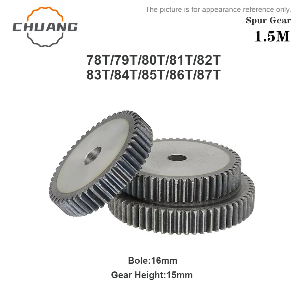 1.5M 78/79/80/81/82/83/84/85/86/87Teeth Cylindrical Gears For Transmission Accessories CNC Part 45# Steel Material
1.5M 78/79/80/81/82/83/84/85/86/87Teeth Cylindrical Gears For Transmission Accessories CNC Part 45# Steel Material