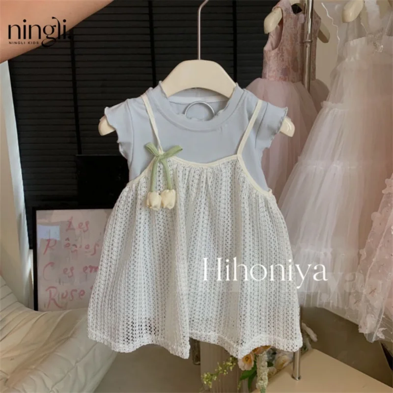 Korean Children's Clothing2025Summer Sweet Tulip Vest Knitted Dress Baby Set Stylish Trendy
Korean Children's Clothing2025Summer Sweet Tulip Vest Knitted Dress Baby Set Stylish Trendy