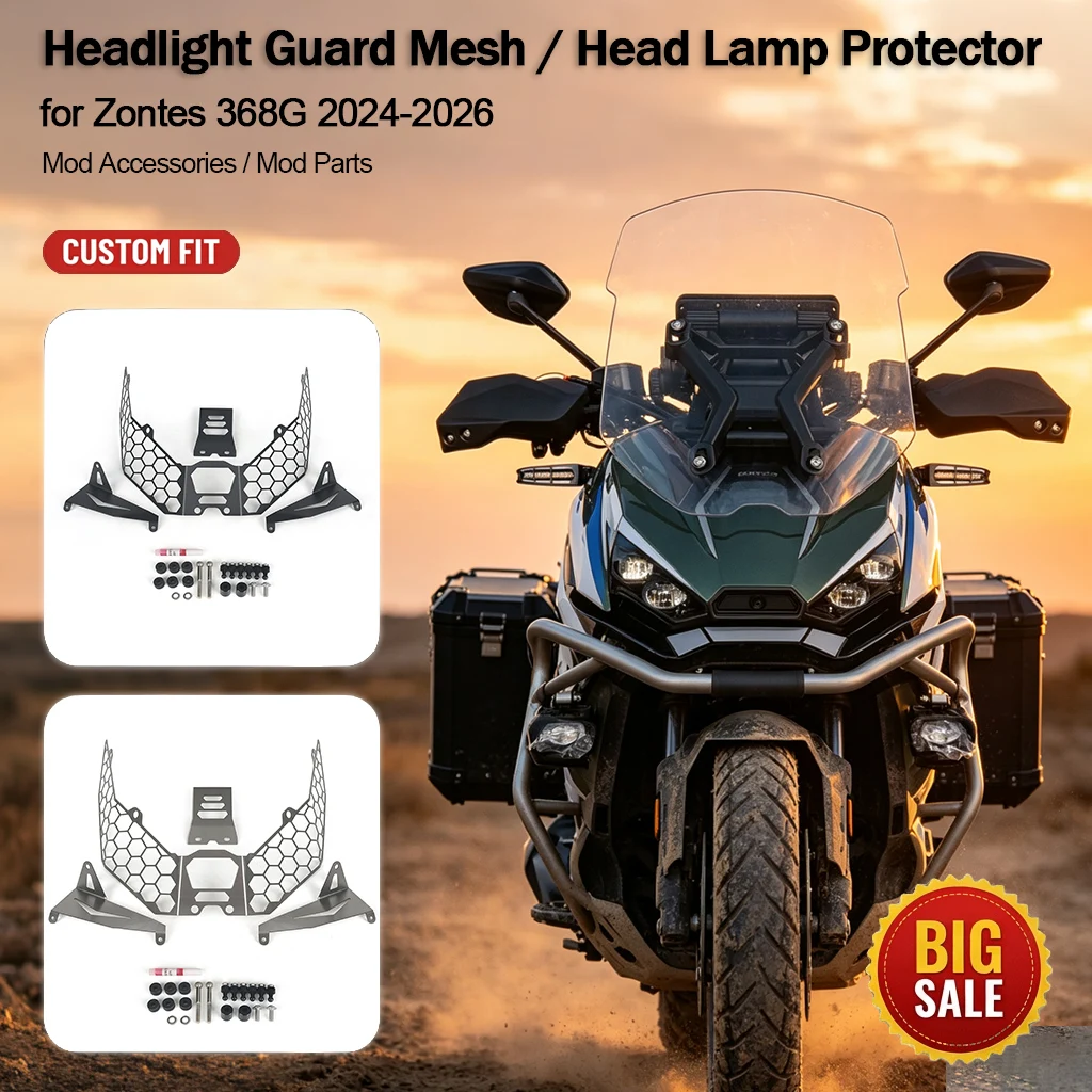 Front Rear Turn Signal Protector Mesh Headlight Decor Guard Frame for Zontes 368G 2024-2026 Motorcycle Mod Accessories
Front Rear Turn Signal Protector Mesh Headlight Decor Guard Frame for Zontes 368G 2024-2026 Motorcycle Mod Accessories