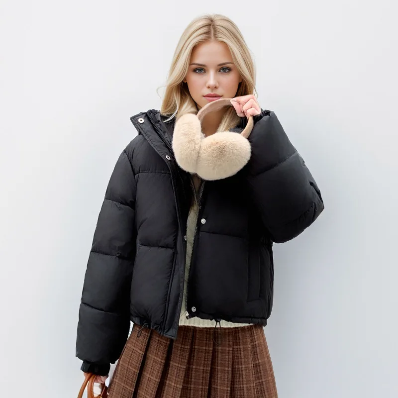 Korean-Style Female's Winter Coat Single Breaasted Drawstring Elastic Cuffs Jacket For Lady Thickened Windproof Women's Top 
Korean-Style Female's Winter Coat Single Breaasted Drawstring Elastic Cuffs Jacket For Lady Thickened Windproof Women's Top