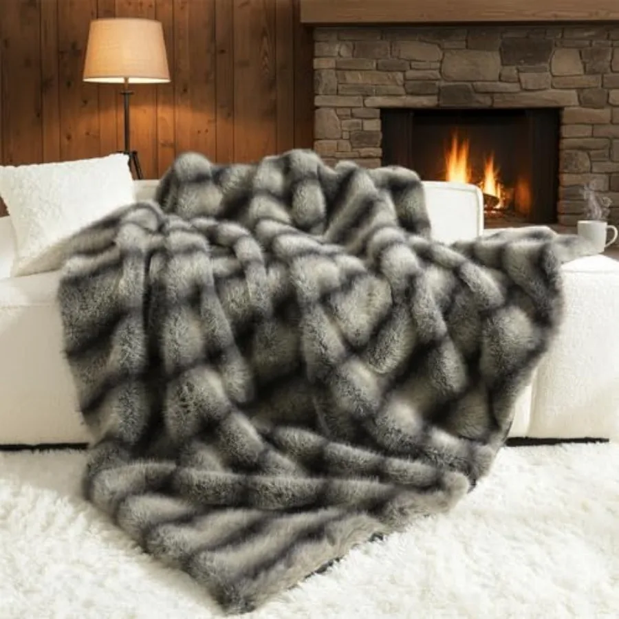 Luxury Faux Fur Throw Blanket, Non-Shedding 50"x60" Fur Blanket Throw, Ultra Soft Blankets for Bed, Couch and Sofa, Premium Sof
Luxury Faux Fur Throw Blanket, Non-Shedding 50"x60" Fur Blanket Throw, Ultra Soft Blankets for Bed, Couch and Sofa, Premium Sof