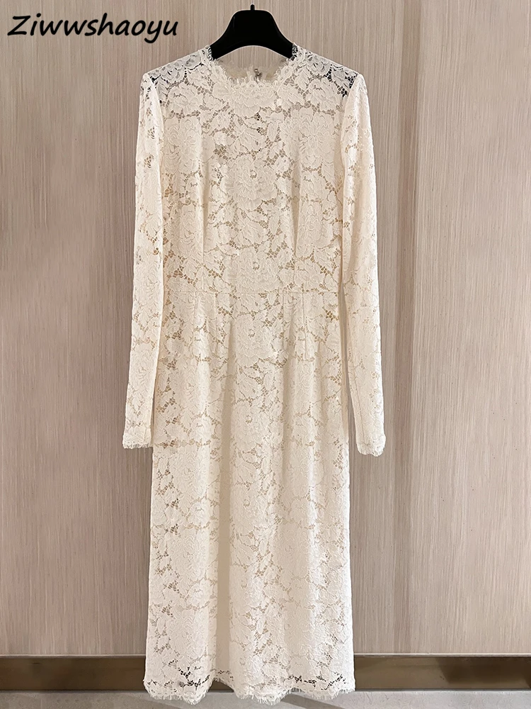 High Quality Summer Women Fashion Runway Designer Long Sleeve Cutout Design Lace Trim White Printed Elegant Pencil Dresses
High Quality Summer Women Fashion Runway Designer Long Sleeve Cutout Design Lace Trim White Printed Elegant Pencil Dresses