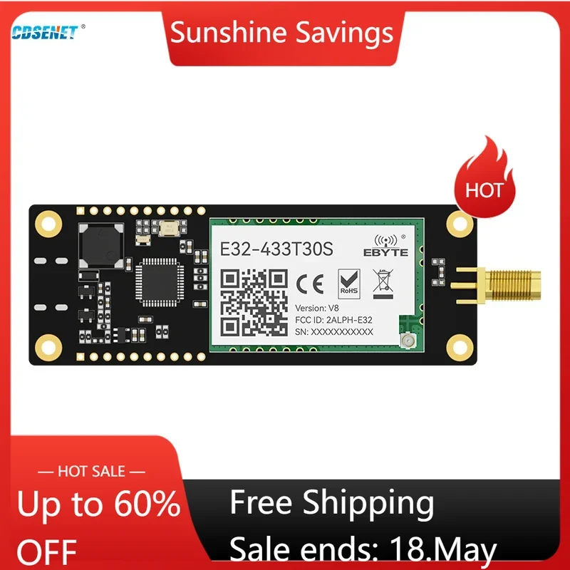433MHz UART Lora RF Transceiver Offline Test Development Kit OLED Display CDSENET E32-433TBH-SC 30dbm Long Distance with Antenna
433MHz UART Lora RF Transceiver Offline Test Development Kit OLED Display CDSENET E32-433TBH-SC 30dbm Long Distance with Antenna