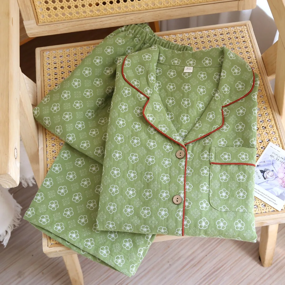Spring Autumn Long-sleeved Home Suit Pjs Woman Set Lapel Pajamas Sleepwear Women's Cotton Floral Night Wear for Ladies Pijama
Spring Autumn Long-sleeved Home Suit Pjs Woman Set Lapel Pajamas Sleepwear Women's Cotton Floral Night Wear for Ladies Pijama