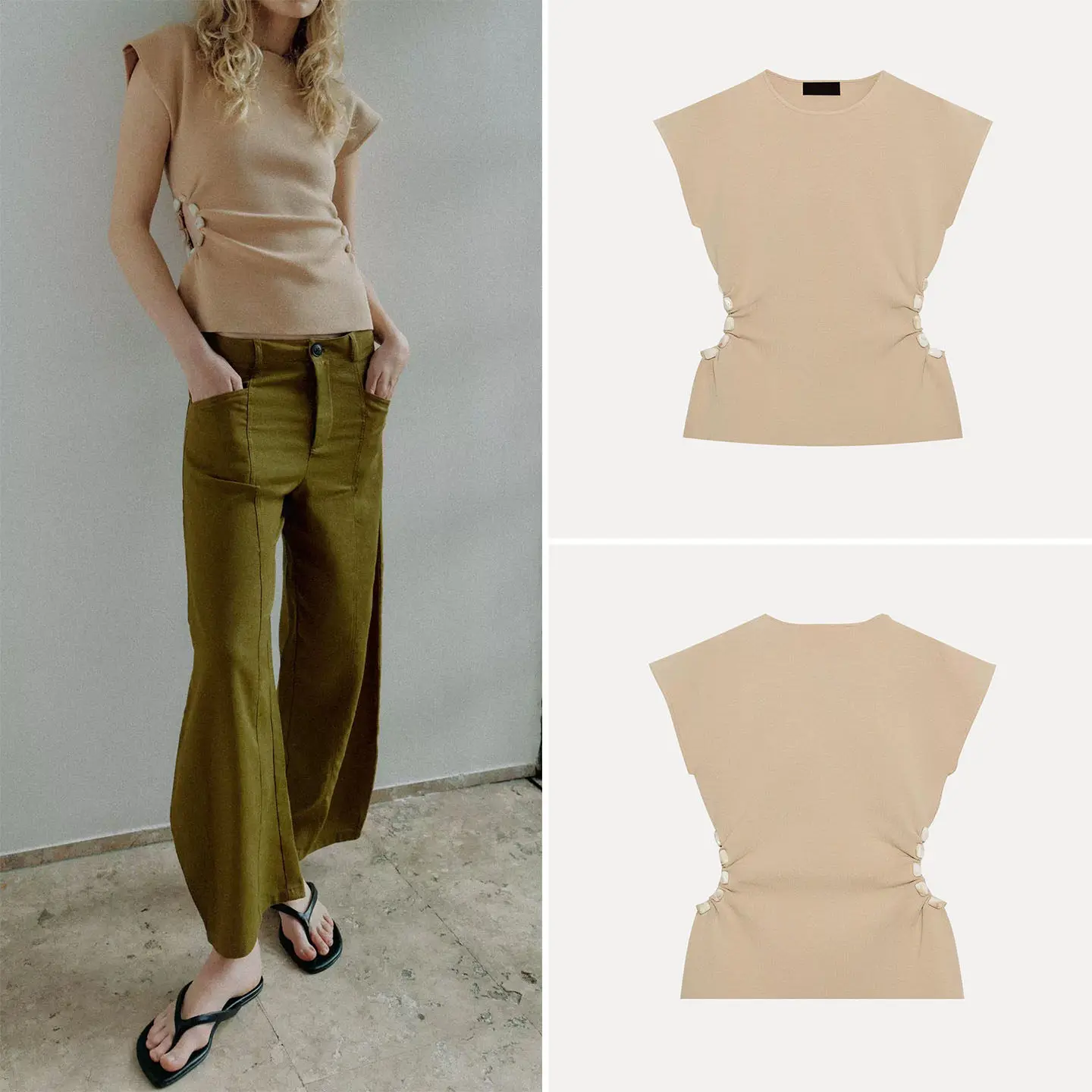 Women's Knitted Short Sleeve round Neck Side Hollow Ball Decorated Top Commute Style Standard Fit Other Material 100% Summer ...
Women's Knitted Short Sleeve round Neck Side Hollow Ball Decorated Top Commute Style Standard Fit Other Material 100% Summer ...