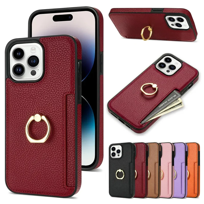 Luxury Ring Leather Wallet Card Phone Case for iPhone 15 Pro Max 14 Plus 13 Mini 12 11 SE 2022 X XS XR 8 7 Flip Stand Cover Etui
Luxury Ring Leather Wallet Card Phone Case for iPhone 15 Pro Max 14 Plus 13 Mini 12 11 SE 2022 X XS XR 8 7 Flip Stand Cover Etui