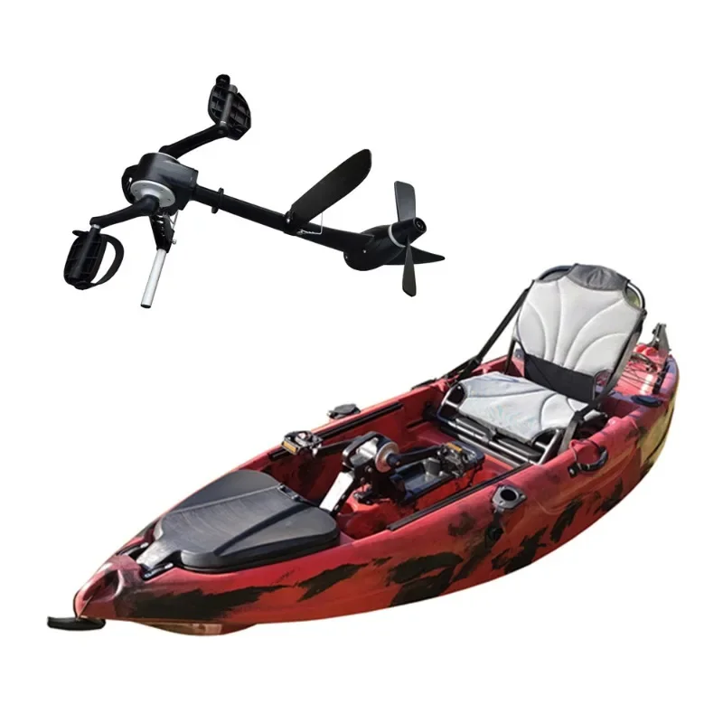 Plastic single kayak professional fishing boat with metal pedals with electric motor
Plastic single kayak professional fishing boat with metal pedals with electric motor