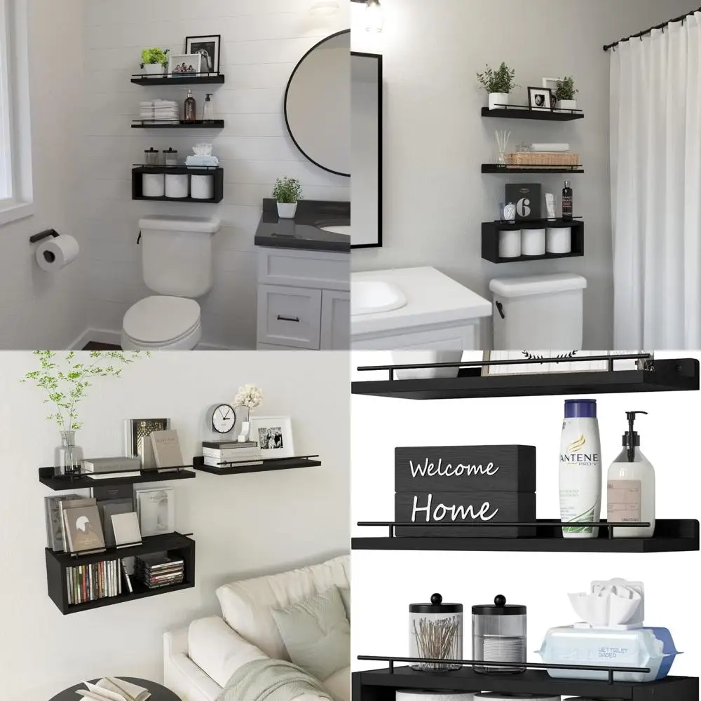 Black Metal Rail Wall Shelves for Bathroom Storage and Cube Organizers Above Toilet
Black Metal Rail Wall Shelves for Bathroom Storage and Cube Organizers Above Toilet