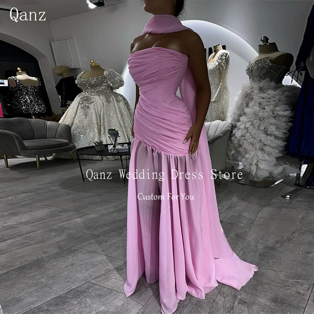 Qanz Вечерние платья из органзы Розовые платья для особых случаев на заказ без бретелек с открытой спиной Vestidos De Fiesta Elegantes по индивидуальному заказу 
Qanz Вечерние платья из органзы Розовые платья для особых случаев на заказ без бретелек с открытой спиной Vestidos De Fiesta Elegantes по индивидуальному заказу