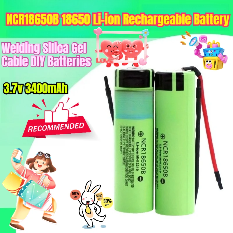 3.7v 3400mAh NCR18650B 18650 Li-ion Rechargeable Battery Welding Silica Gel Cable DIY Batteries
3.7v 3400mAh NCR18650B 18650 Li-ion Rechargeable Battery Welding Silica Gel Cable DIY Batteries