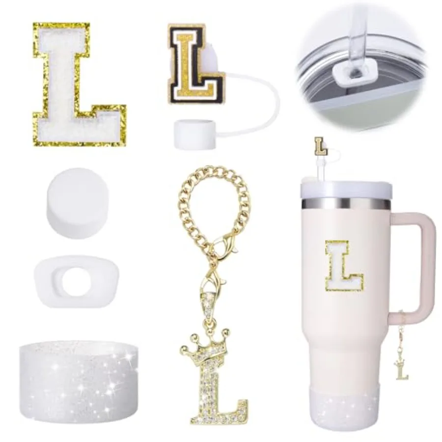6pc Cup Accessories Set for Stanley 30 oz and 40 oz Tumbler with Handle, Including Straw Cover Cap, Cup Initials Charm, Silicon
6pc Cup Accessories Set for Stanley 30 oz and 40 oz Tumbler with Handle, Including Straw Cover Cap, Cup Initials Charm, Silicon