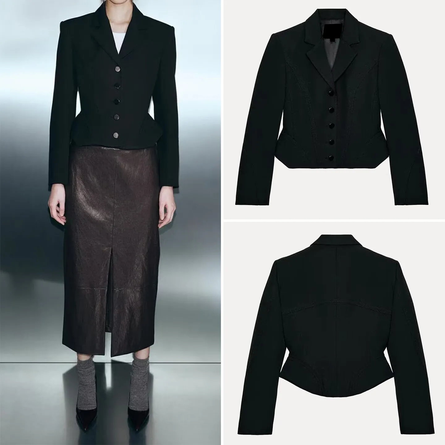 Fashionable Short Suit Jacket for Women Spring 2026 Personality Stitching Line Design Elegant And Stylish Zipper Closure Long...
Fashionable Short Suit Jacket for Women Spring 2026 Personality Stitching Line Design Elegant And Stylish Zipper Closure Long...