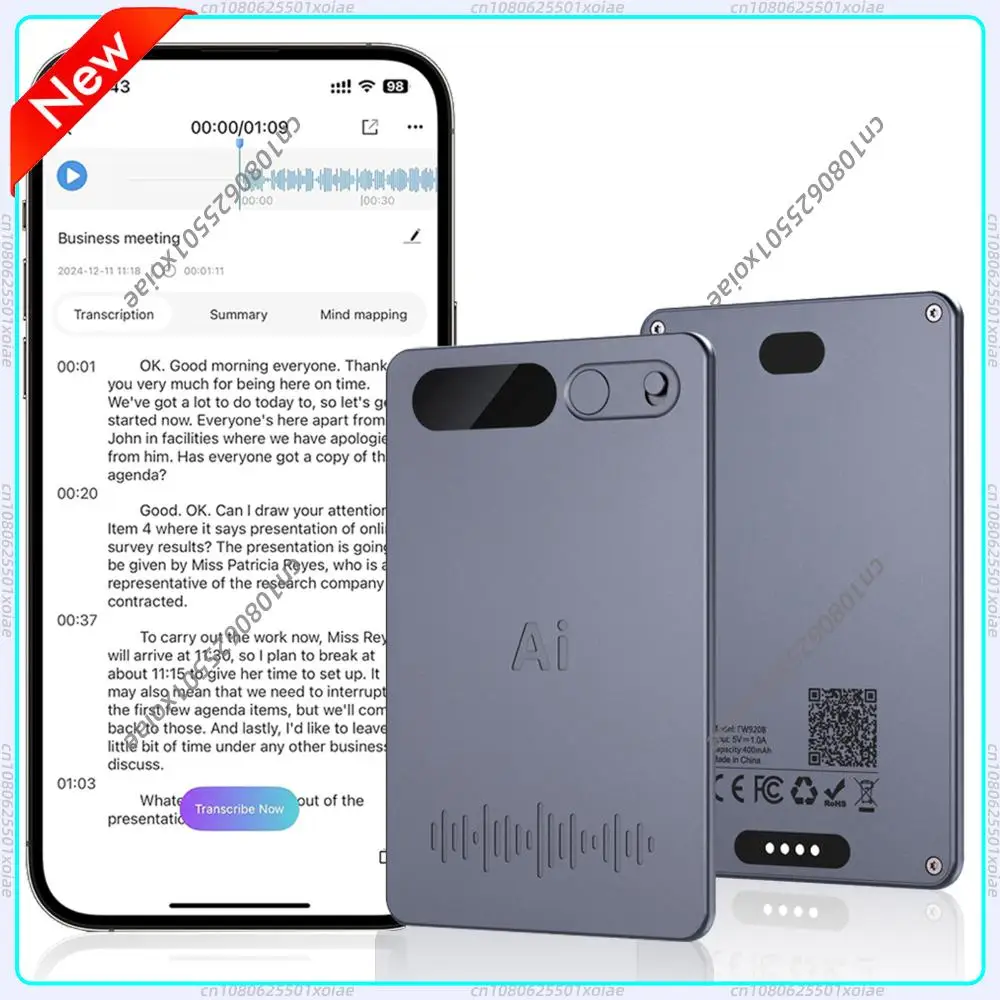 Mini Digital Voice Recorder AI Voice To Text Smart Audio Recorder With Smartphone Connection HD Noise Reduction For Lecture
Mini Digital Voice Recorder AI Voice To Text Smart Audio Recorder With Smartphone Connection HD Noise Reduction For Lecture