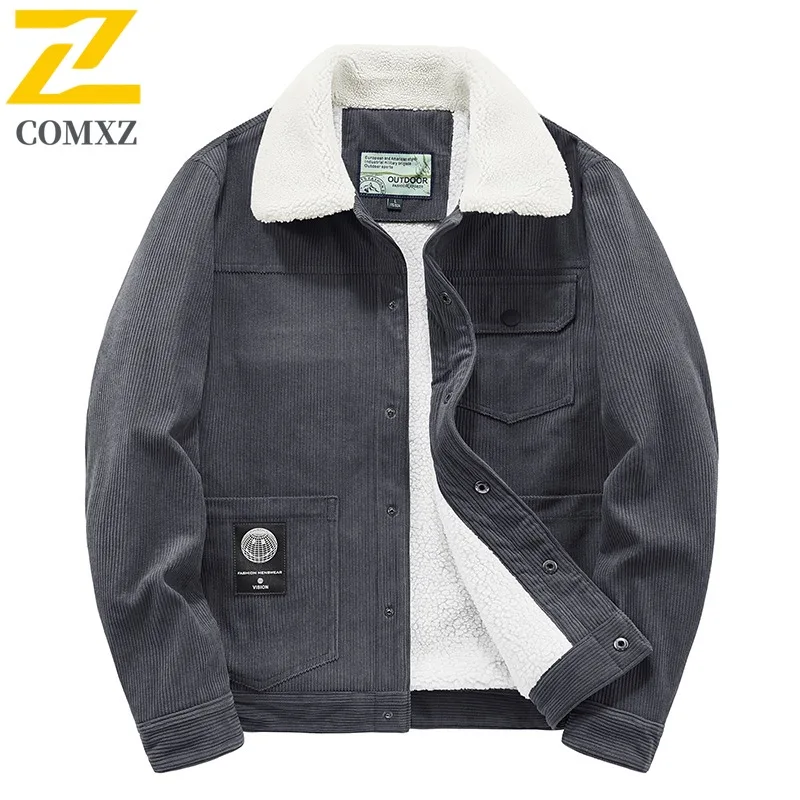 COMXZ 2025 Мужская толстая американская рабочая куртка на флисовой подкладке, осень-зима, винтажное хлопковое теплое пальто с воротником из искусственного меха
COMXZ 2025 Мужская толстая американская рабочая куртка на флисовой подкладке, осень-зима, винтажное хлопковое теплое пальто с воротником из искусственного меха