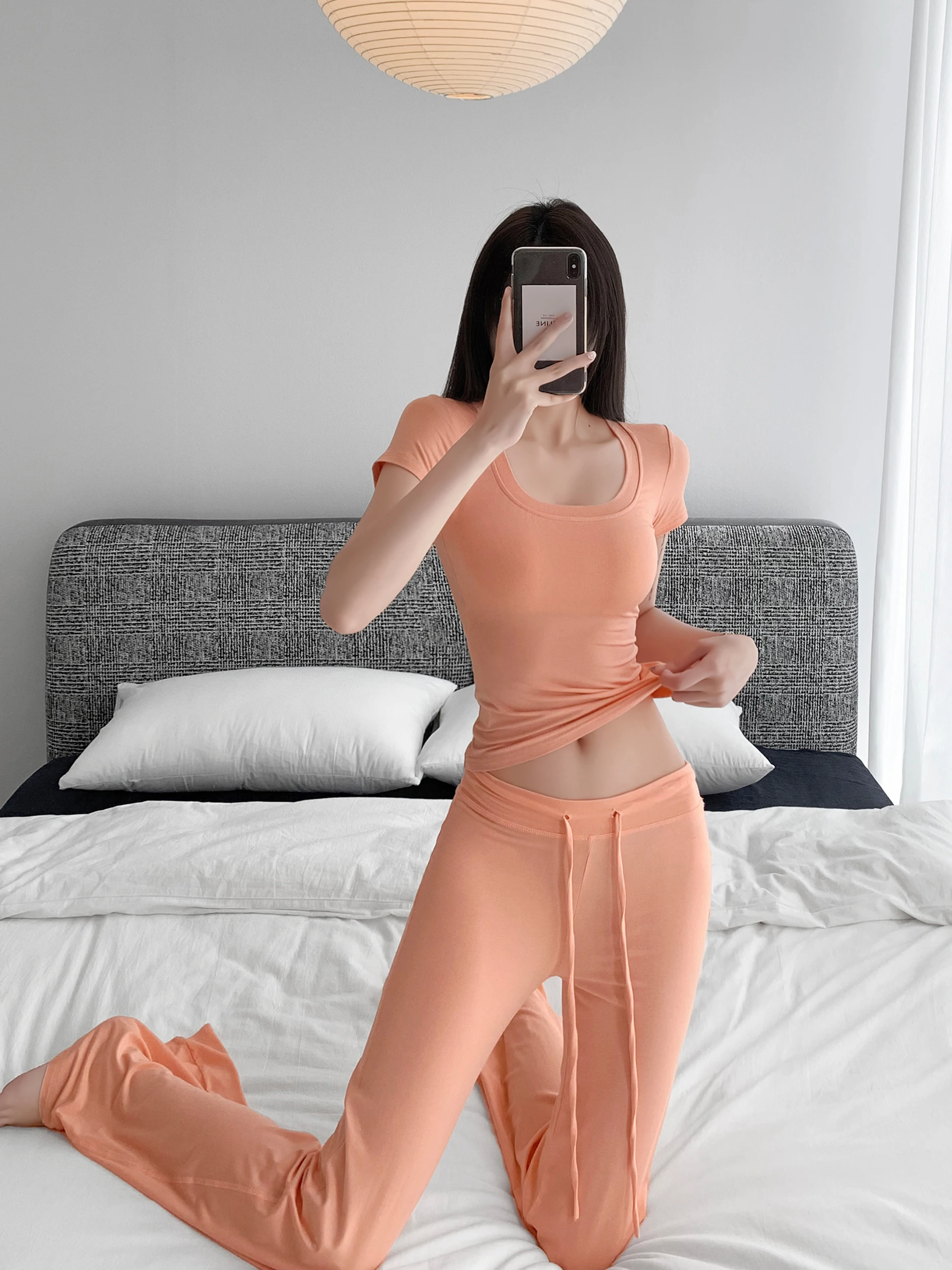 Pure Desire Sexy Low Cut U Neck Bodycon Short Sleeve T Shirt Women's Spring Autumn Tight Fit Outerwear Top by Zhang Zi
Pure Desire Sexy Low Cut U Neck Bodycon Short Sleeve T Shirt Women's Spring Autumn Tight Fit Outerwear Top by Zhang Zi
