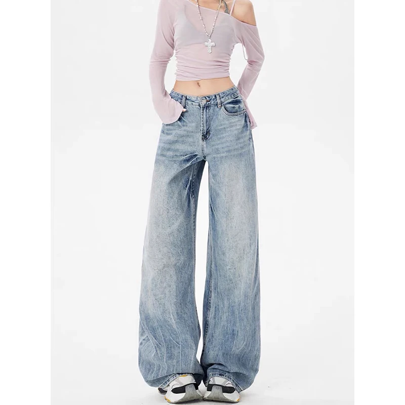 YIBASHU Women Blue Gothic Denim Pants Baggy Y2K Japanese Harajuku High Street Vintage 2000s Loose Wide Leg Retro Jeans Clothing
YIBASHU Women Blue Gothic Denim Pants Baggy Y2K Japanese Harajuku High Street Vintage 2000s Loose Wide Leg Retro Jeans Clothing
