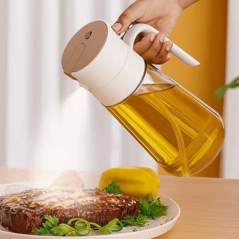 Multifunctional 550ml 2 in1 Oil Sprayer Leakproof Reusable Oil Spray Bottle Food Grade Glass Sauce Seasoning Container Air Fryer
Multifunctional 550ml 2 in1 Oil Sprayer Leakproof Reusable Oil Spray Bottle Food Grade Glass Sauce Seasoning Container Air Fryer