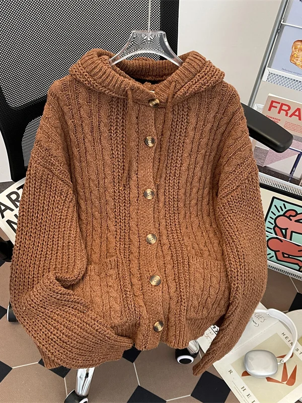 American Retro Twisted Knitwear Men's Heavyweight Trendy Brand Hooded Yarn Shirt Lazy Style Thickened Open Cardigan Sweater
American Retro Twisted Knitwear Men's Heavyweight Trendy Brand Hooded Yarn Shirt Lazy Style Thickened Open Cardigan Sweater