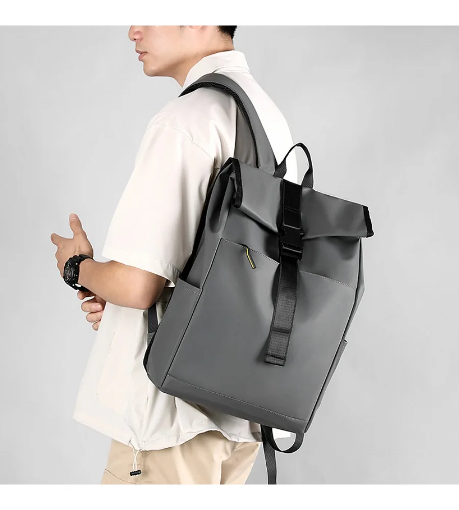 Black Roll Top Laptop Backpack 15.6 Inch Notebook Bag Oxford Cloth Water Resistant Business Rucksack For Men
Black Roll Top Laptop Backpack 15.6 Inch Notebook Bag Oxford Cloth Water Resistant Business Rucksack For Men