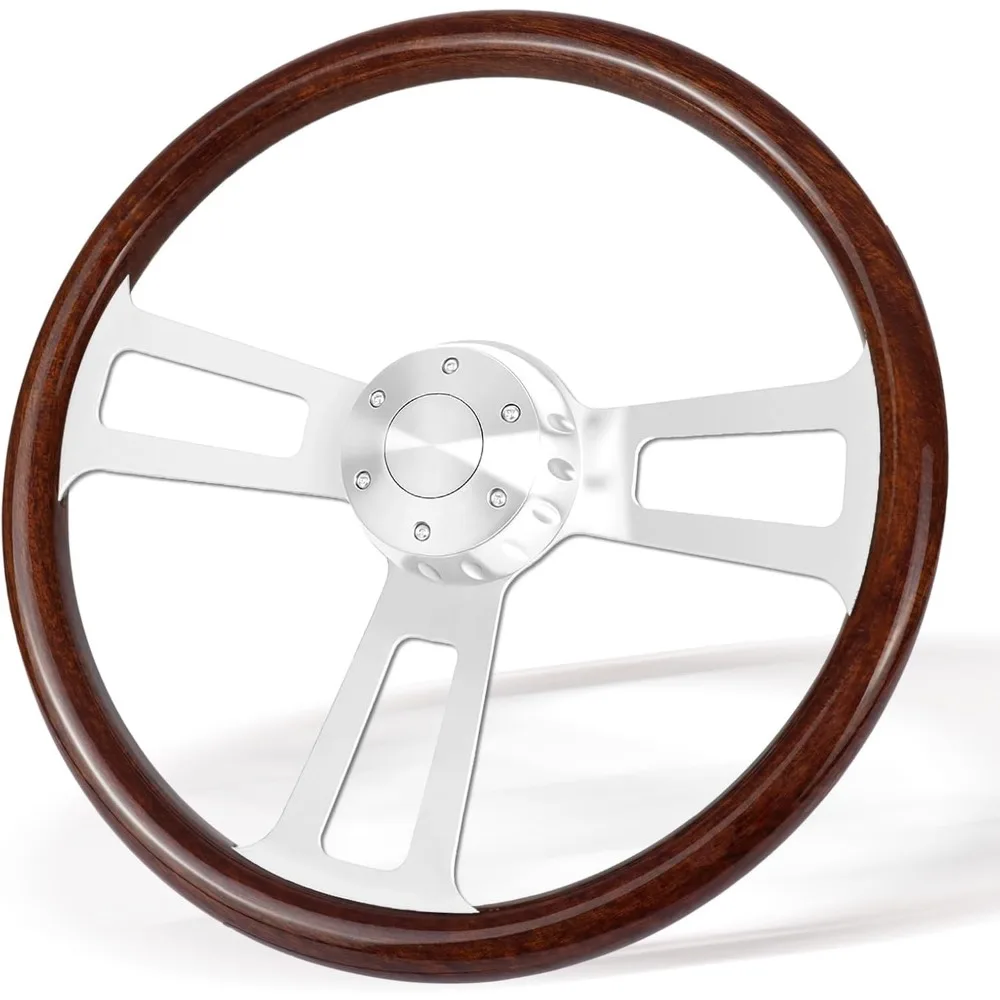18 Inch Wood Truck Steering Wheel 5 Hole 3 Spoke Stainless Steel Horn Cover Semi Trailer Universal
18 Inch Wood Truck Steering Wheel 5 Hole 3 Spoke Stainless Steel Horn Cover Semi Trailer Universal