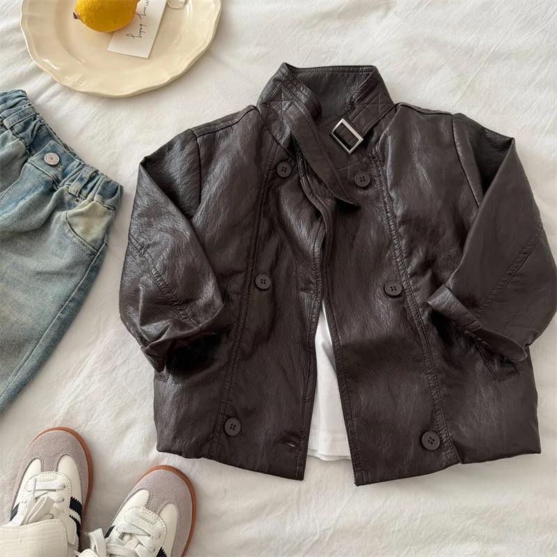 Children's Coat 2026 Spring Autumn New Boys and Girls Leather Jacket Baby Solid Color Jacket Fashion Cool
Children's Coat 2026 Spring Autumn New Boys and Girls Leather Jacket Baby Solid Color Jacket Fashion Cool