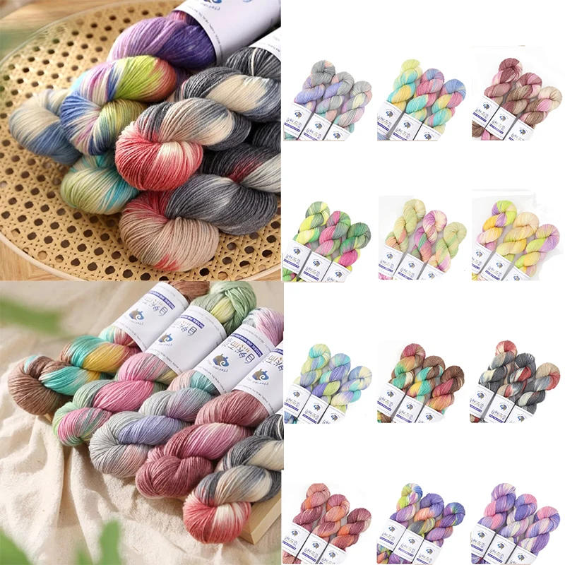 270M Merino Wool Yarn Handmade Dyed Wool Yarn Soft Sweater Scarf Hat Woven Rainbow Baby Yarn 100g/roll
270M Merino Wool Yarn Handmade Dyed Wool Yarn Soft Sweater Scarf Hat Woven Rainbow Baby Yarn 100g/roll