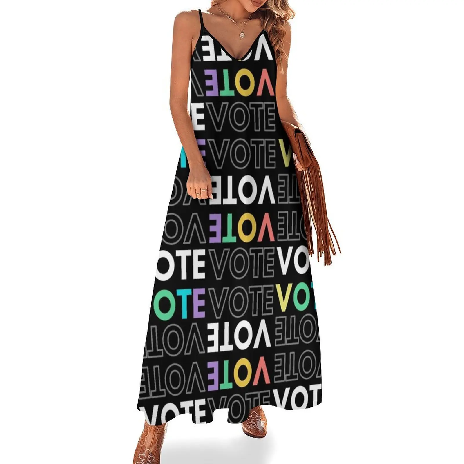 Rainbow Vote Pattern - White Sleeveless Dress ladies dresses for special occasions summer dresses
Rainbow Vote Pattern - White Sleeveless Dress ladies dresses for special occasions summer dresses